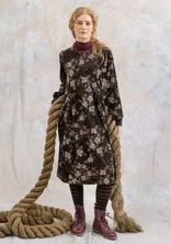 “Cornus” velour dress in organic cotton/recycled polyester - dark chokolate