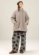 Knit jacket in wool bouclé - light potato/melange