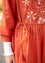 Vevd kjole «Sahara» i økologisk bomull (tegl XS)