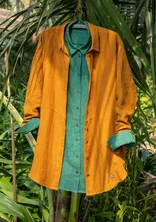“Galapagos” woven tunic in linen - lion
