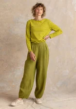 Woven linen pants - green pepper