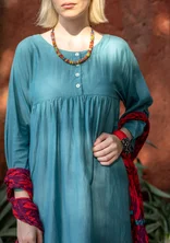 “Marie” woven dress in organic cotton/silk - turquoise