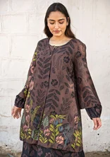 “Tahiti” woven organic cotton tunic - French roast