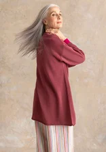 Knit tunic in recycled cotton - dusty red