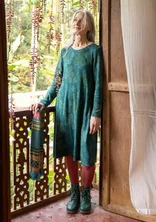 “Isabella” jersey dress in organic cotton/modal - dark jade