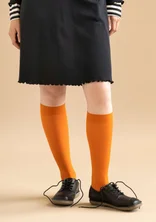 Striped knee-highs in recycled nylon - masala