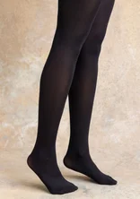 Solid-colored tights in recycled polyamide - black