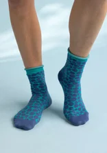“Grace” socks in organic cotton - mountain blue