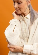 “Camille” woven organic cotton/linen shirt - feather