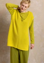 Knit vest in organic/recycled cotton - dijon