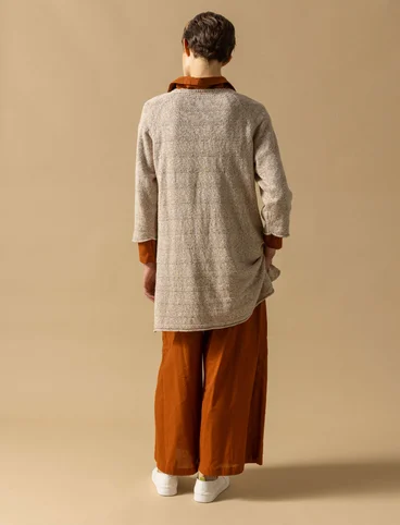Linen/recycled cotton knit sweater - natur