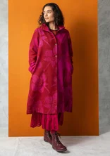 “Marabel” woven wool/polyester coat - pomegranate