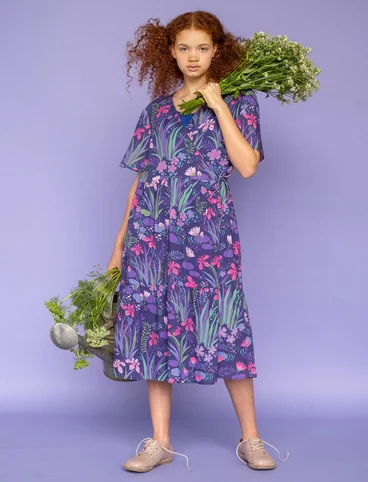 Vævet kjole "Iris" i økologisk bomuld - mrk0SP0ametist