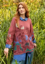 “Mockingbird” organic/recycled cotton sweater - dusty red