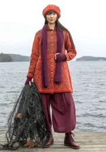 “Nova Scotia” long cardigan in lambswool - copper/patterned