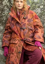 Fingerless gloves in lambswool/organic and recycled cotton - red cabbage/cerise