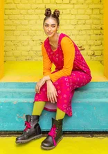 “Sparkle” jersey dress in organic cotton - cerise