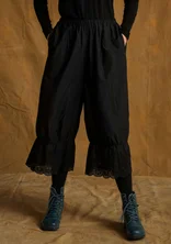 “Minal” embroidered pants in organic cotton - black