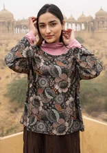 “Hana” organic cotton/modal top - black