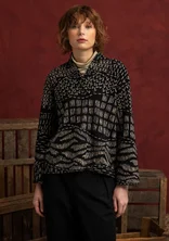 “Fields” patterned sweater in organic cotton - black umber