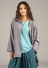 “Olivia” woven organic cotton shirt - heron/patterned