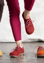 Schnürschuhe aus Nubukleder - preiselbeere