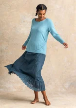 Woven petticoat slip in organic cotton - indigo green