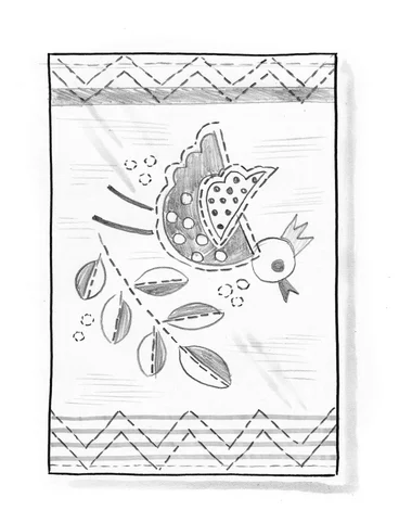 Lille tæppe "Happy" i økologisk bomuld - turkos