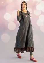 “Melody” woven dress in organic cotton/silk - agave