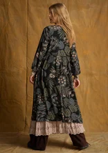 “Kiara” patterned dress in viscose - black