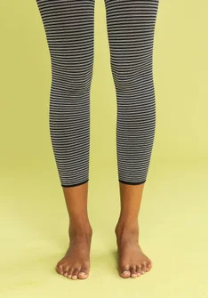 Striped leggings in recycled nylon - svart0D0oblekt