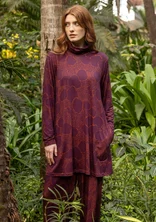 “Harriet” jersey tunic in lyocell/spandex - aubergine