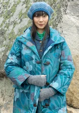 “Nova Scotia” woven quilted coat in organic cotton - verona green
