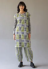 “Giraffe” woven dress in organic cotton - vanilla