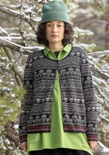 “Canwood” cardigan in organic/recycled cotton - black