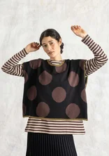 “Rut” knitted top in a blend of organic and recycled cotton - black/dot