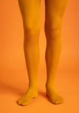 Yksiväriset sukkahousut kierrätettyä polyamidia - senap