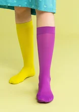 Striped knee-highs in recycled nylon - midsommarblomster