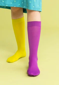 Striped knee-highs in recycled nylon - midsommarblomster