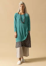 Knit tunic in linen/recycled linen - aquagrn