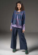 Woven pants in organic cotton - ink blue
