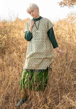 “Thistle” woven dress in organic cotton - green tea