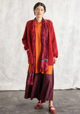 “Kelly” shawl in organic cotton - parrot red