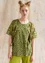 “Jane” T-shirt in organic cotton/spandex (moss green/patterned S)