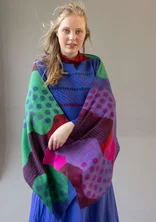 “Kaan” woven shawl in wool - aubergine