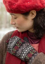 “Canwood” mittens in organic wool - black