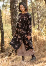 “Rose Hip” woven dress in organic cotton - black