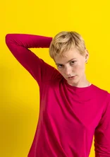 “Bianca” jersey top in lyocell/spandex - cyklamen