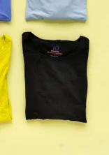“Ada” jersey top in lyocell/spandex - svart