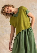 Knit vest in organic/recycled cotton - green pepper